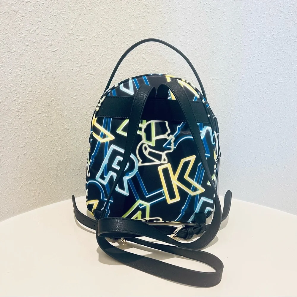 Karl Lagerfeld Paris Amour Neon Letters Black Mini Backpack OS NWT